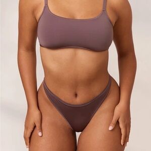 Lounge Barely There Bralette & Thong Set - Damson (plum/purple)